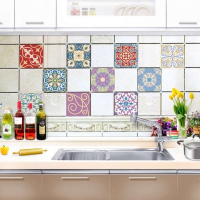 Easy to apply Vinyl/pvc Traditional Floor Tiles Stickers Removable Bathroom & Kitchen Tile Decals