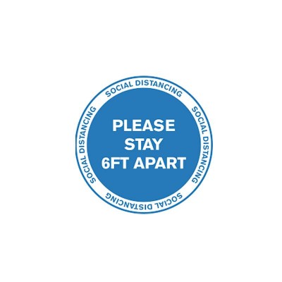 Please Keeping 6ft Social Distancing PVC Vinyl Warning Floor Sticker