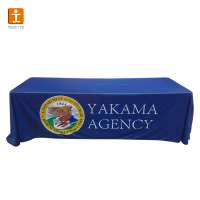 Custom logo printed polyester trade show rectangle fitted table cloth